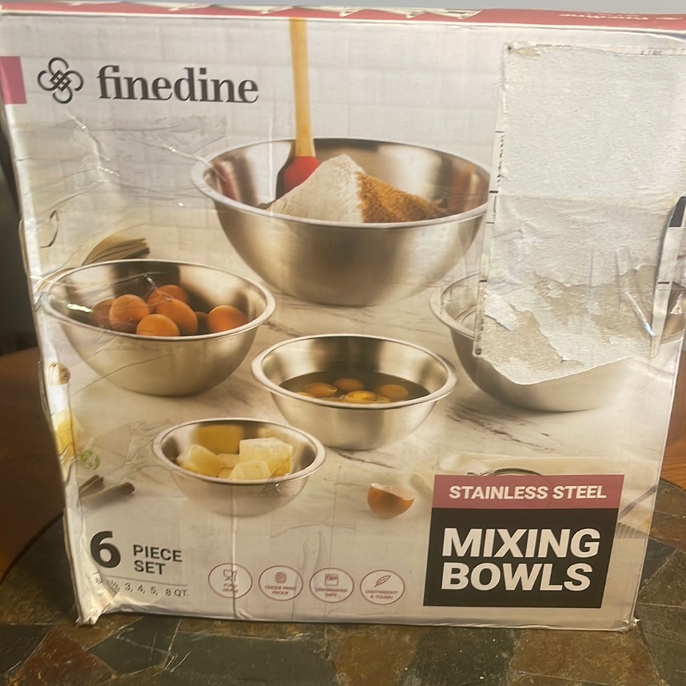 Fine fine stainless steel mixing bowls